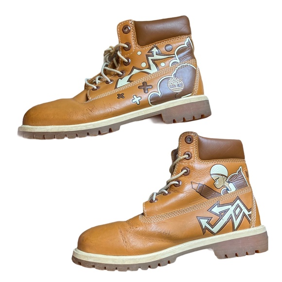 Vintage Rare Custom Timberland Boots Sz 7 - Picture 2 of 15